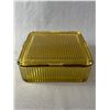 Image 1 : 1940's Federal Glass Refridgerator Food Storage Container w/ Lid. Approx. 8" x 8" x 3"