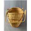 Image 2 : Double Handled Wicker Weave Basket. Approx. 10"H (without handles) x 10" x 9.5"