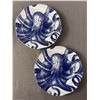 Image 2 : 2  S.H.P. & Co 8" Diam. Octopus Plates & Vintage 12" Diam.  African Woven Shallow Basket