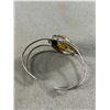 Image 2 : Spectacular Vintage South Western Cuff Marked 925 Sterling Silver Unusual Gemstone