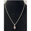 Image 1 : Italy Sterling Silver Chain and Pendant w/ Pinkish Purple Stone Necklace, Just Like New