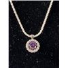Image 2 : New 925 Sterling Silver Chain w/ Faceted Sparkly Floating Stone Pendant Necklace
