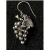 Image 2 : Vintage Pair of Sterling Silver Grapes Design Earrings, Marked 925 + Designer Mark