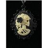 Image 2 : Vintage Skull Cameo Pendant w/ Chain Necklace