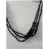 Image 2 : Vintage Extra Length 3 Strands Black French Jet Crystal Necklace, Well Designed