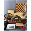 Image 3 : Misc Lot - New Work Glove Packages,Vintage Vomit Clock Frame, Wood Checker Board & More