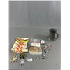 Image 3 : Chu-Bops Miniature Album Collection Collector Cards & Misc Vintage Gas Station Stickers In Pewter Mu