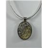 Image 2 : Silver Plated Chain w/ Pendant Choker Necklace
