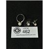 Image 1 : Sterling Silver w/ Genuine Pearl Ring + Pair of Earrings Marked 925