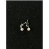 Image 2 : Sterling Silver w/ Genuine Pearl Ring + Pair of Earrings Marked 925