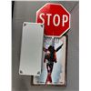 Image 1 : Stop/Slow Traffic Hand Sign, Empty Metal Case & Michael Jackson "This Is It" Movie Theatre 23" x 15.