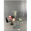 Image 1 : 2 Glass Domes Approx. 10"H x 5.5" Diam. 1988 Meritus Industries Jack-In-Box, Occupied Japan Cows Fig