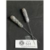 Image 2 : Pair Of Cool 1930's Sequined Hat Pins