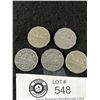 Image 2 : 5 Vintage Canadian Nickles 1947 to 1952
