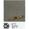 Image 2 : Pretty Pair Of Vintage Gold Plated Jade Earrings