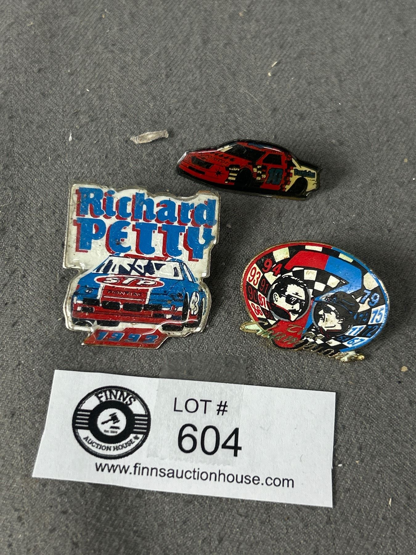 3 Vintage Richard Petty Racing Pins