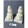 Image 1 : Pair Of White Marble Art Deco Nude Bookends