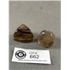 Image 1 : 2 Polished Stones - Tigers Eye & Natural Citrine