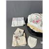 Image 2 : Lot Of Embroidered & Crochet Cloth Table Settings