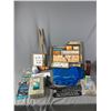 Image 1 : Assorted Lot - Signs, Fishing Tackle And Books, Croquet Pieces, Wood Burning Kit & More
