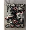 Image 8 : USA Sz 10 Roller Blades,Lizard Skin Shin Guards, Brass Vase & Clock