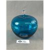 Image 1 : Mid Century Modern Mona Morales Schildt Blue and Clear Glass Lidded Jar