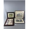 Image 1 : Lot of 4 Nice Prints in Frames