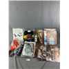 Image 1 : Misc Lot w/ Art Supplies/Sketchbooks, Treasure Books, Michael Khors Belt, Umbrella, Etc