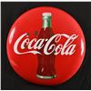 Image 1 : Coca-Cola Large Porcelain Button Sign 36"