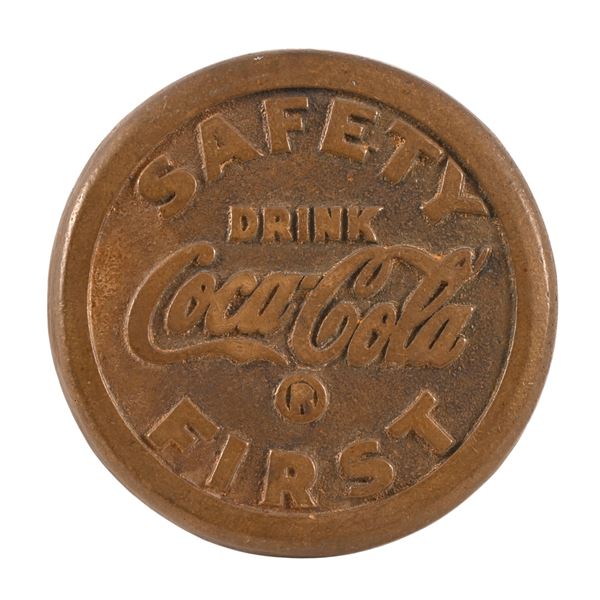 Coca-Cola Brass Sidewalk Marker Circa 1930's