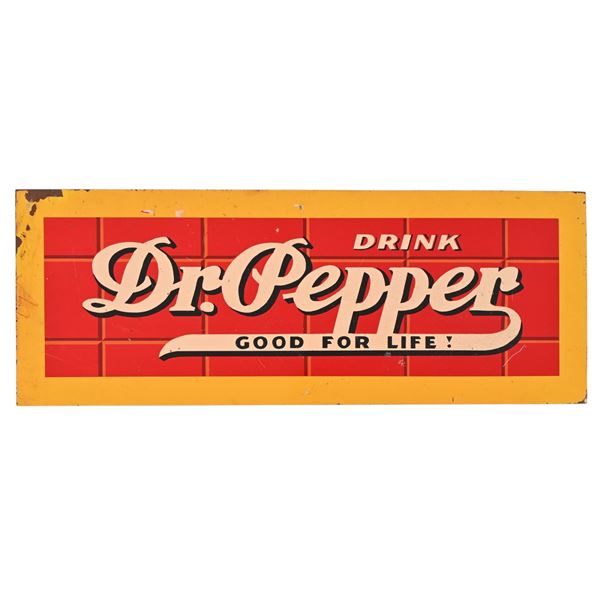 Dr. Pepper Red Brick Tin Advertising Sign
