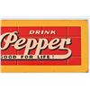 Image 3 : Dr. Pepper Red Brick Tin Advertising Sign