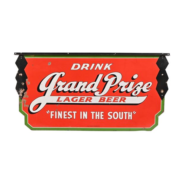 Grand Prize Beer Double Sided Porcelain Sign
