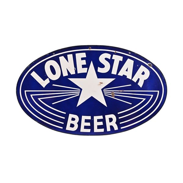 Lone Star Beer Lightning Bolt Porcelain Sign