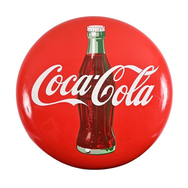 Coca-Cola Porcelain Advertising Button 36"