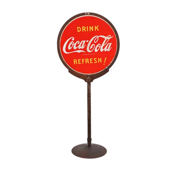 Coca-Cola Porcelain Lollipop Sign