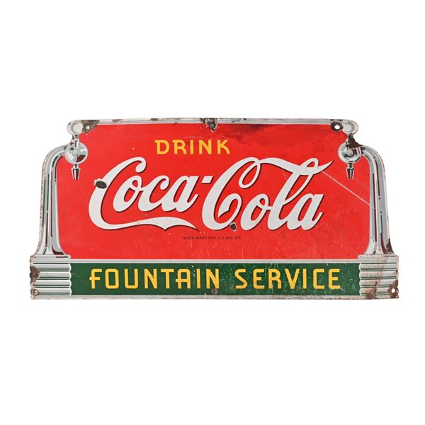 Coca-Cola Porcelain Fountain Service Sign c.1941