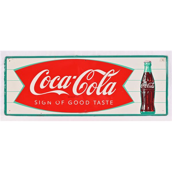 Coca-Cola Fish Tail Bottle Tin Sign
