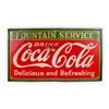 Image 1 : Coca Cola Fountain Service Large Porcelain Sign