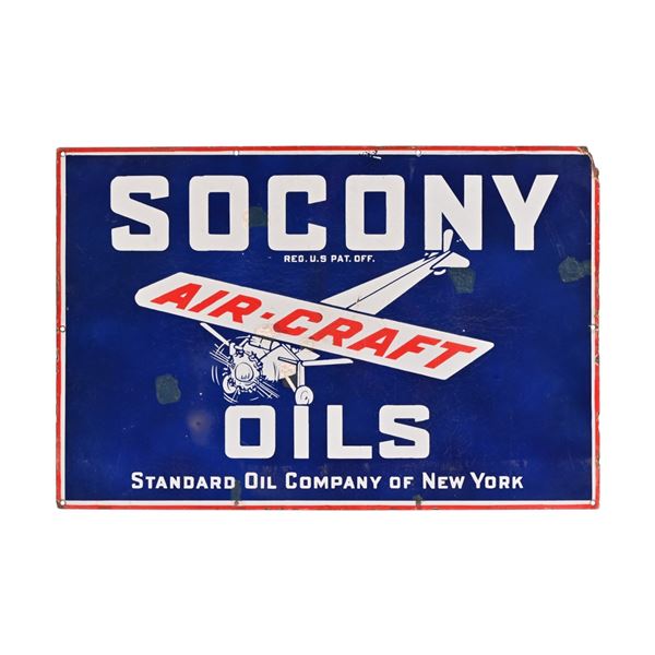 Socony Air Craft Oil Porcelain Sign