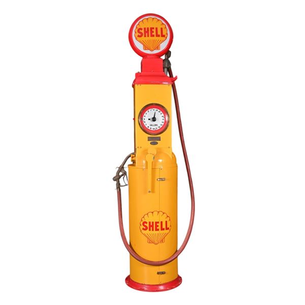 Antique Shell Clock Face Gas Pump