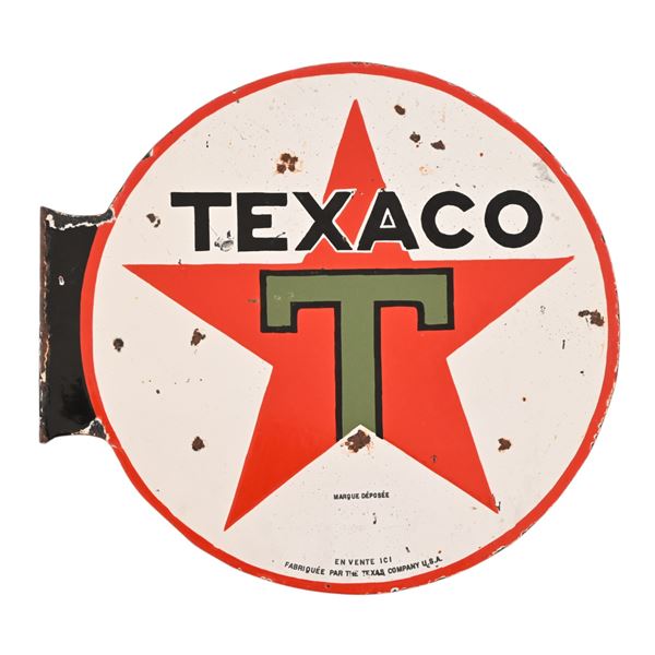 Texaco Porcelain Black T Flange Sign