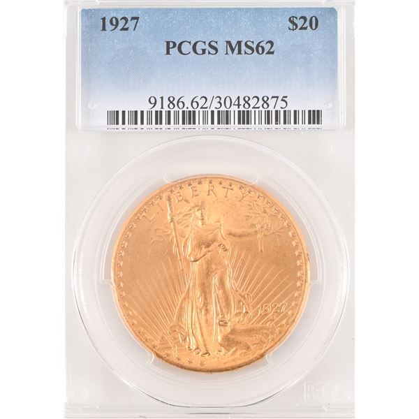 1927 Saint-Gaudens $20 Gold Coin PCGS MS62