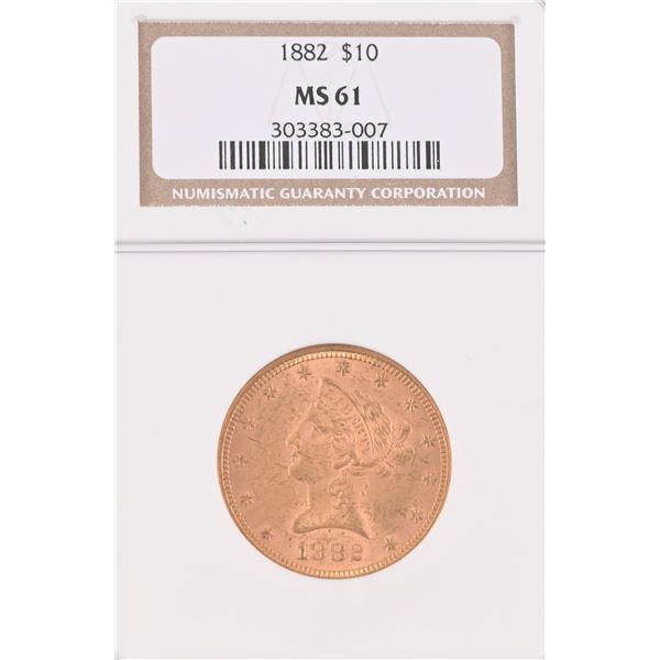 1882 Liberty Head $10 Gold Coin NGC MS61