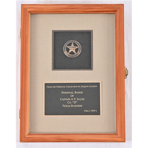 Texas Ranger Captain A.Y. Allee Co. "D" Badge