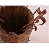 Image 7 : Collection of Branding Irons in Wooden Barrel