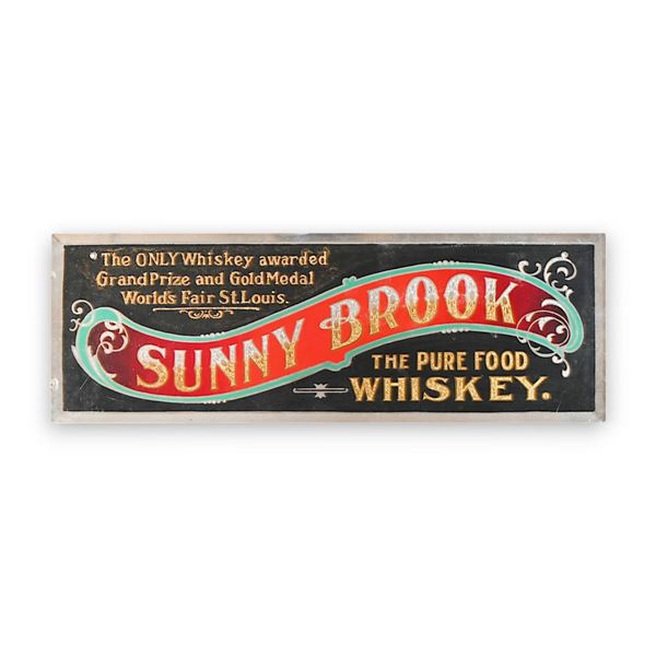 Sunny Brook Whiskey Reverse-Glass Advertising Sign