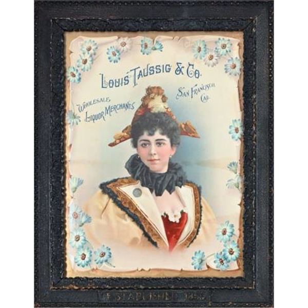 Louis Taussig San Francisco Whiskey Paper Sign