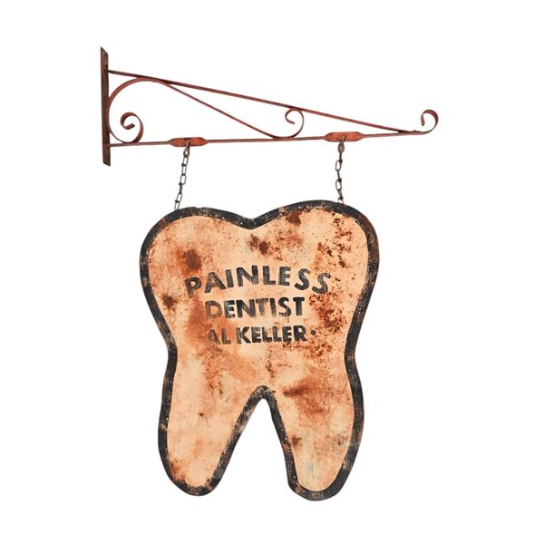 Painless Dentist Al Keller Hanging Trade Sign