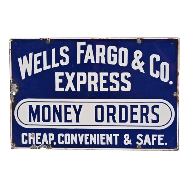 Wells Fargo & Co Money Order Porcelain Sign